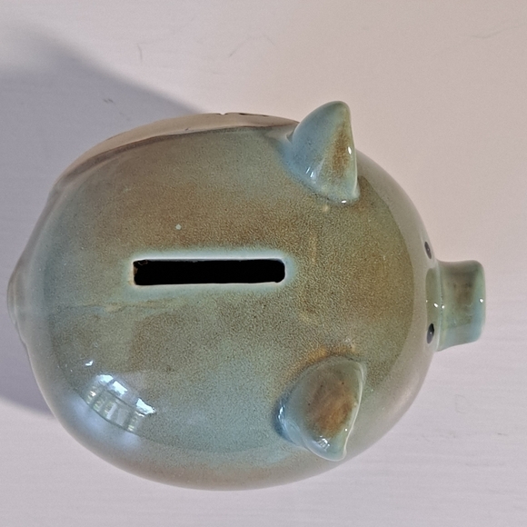 Piggy Bank 'Shoe Fund' ceramic green, EUC - Picture 6 of 6